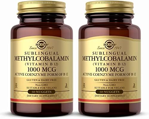 Solgar Methylcobalamina (Vitamina B12) 1000 mcg - 60 Nuggets, Paquete de 2 - Apoya el Metabolismo Energético - No GMO, Vegano, Sin Gluten, Sin - imagen 1