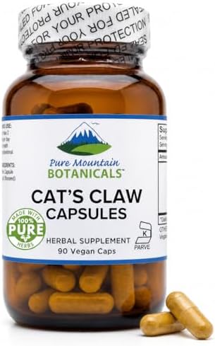 Cápsulas de Garra de Gato Pure Mountain Botanicals - 90 Cápsulas Veganas Kosher con 1000mg de Uncaria Tomentosa Suplemento Herbal - imagen 1