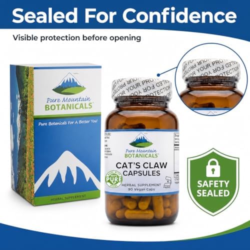 Cápsulas de Garra de Gato Pure Mountain Botanicals - 90 Cápsulas Veganas Kosher con 1000mg de Uncaria Tomentosa Suplemento Herbal - imagen 7