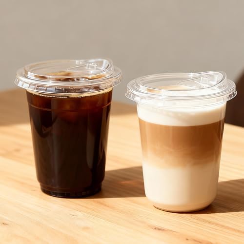 Ziissup Paquete de 25 Vasos Plásticos Transparentes de 16 oz con Tapas, Desechables para Café Frío, Batidos y Fiestas - imagen 5