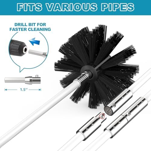 Kit de Limpieza de Ventilación de Secadora Sealegend de 15 Pies con Cepillo Flexible y Accesorio para Taladro, Ideal para Chimeneas y Fácil de Usar - imagen 2