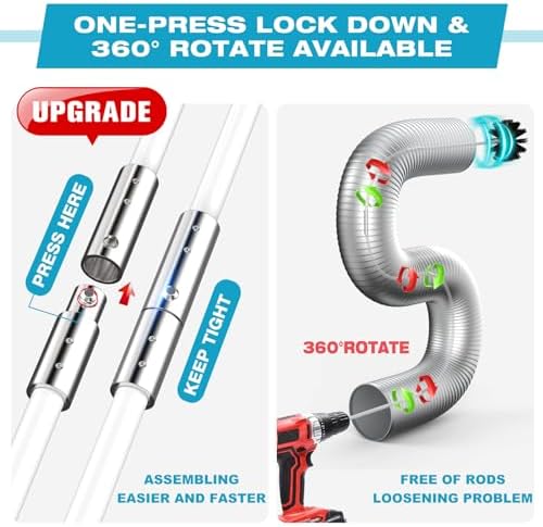 Kit de Limpieza de Ventilación de Secadora Sealegend de 15 Pies con Cepillo Flexible y Accesorio para Taladro, Ideal para Chimeneas y Fácil de Usar - imagen 4