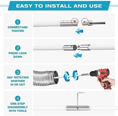 Kit de Limpieza de Ventilación de Secadora Sealegend de 15 Pies con Cepillo Flexible y Accesorio para Taladro, Ideal para Chimeneas y Fácil de Usar - imagen 5