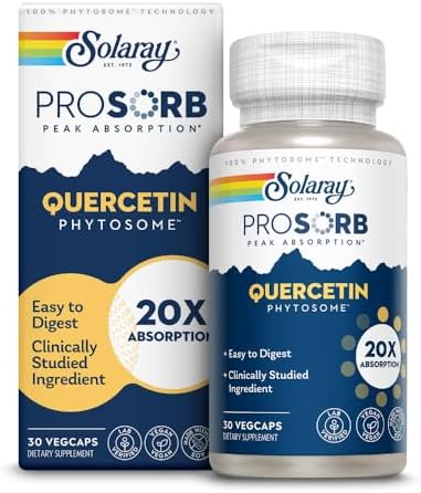 SOLARAY Quercetina Phytosome - 20X Absorción - Suplemento Antioxidante Fácil de Digestion para Salud Integral - Vegano y Sin Soja - 30 Porciones, 30 - imagen 1