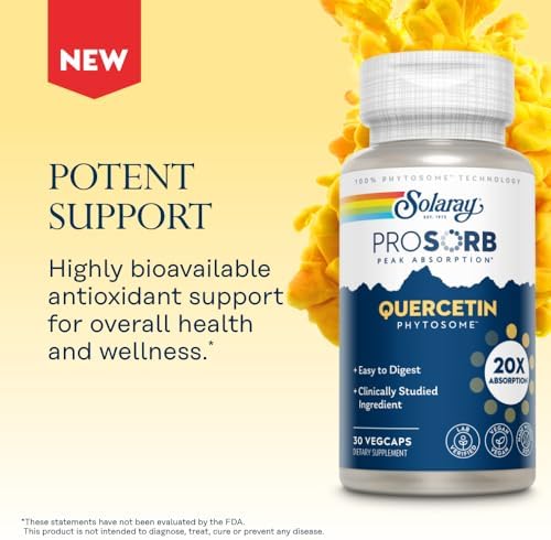 SOLARAY Quercetina Phytosome - 20X Absorción - Suplemento Antioxidante Fácil de Digestion para Salud Integral - Vegano y Sin Soja - 30 Porciones, 30 - imagen 6