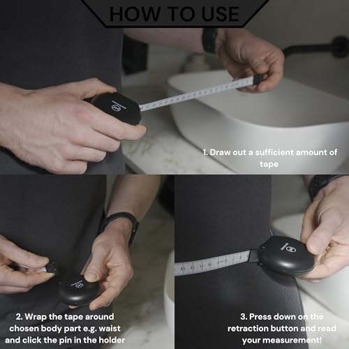 Cinta Métrica MeasureWiz - Herramienta Retráctil de 80 Pulgadas 200 cm - Kit para Medir Cintura y Brazo, Ideal para Pérdida de Peso y Medidas de - imagen 6