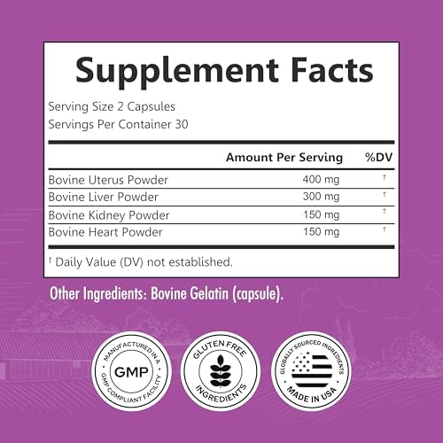 Suplemento de Órganos de Res BioSchwartz para Mujeres - 60 Cápsulas - Alimentado con Pasto - Apoya Cabello, Piel y Uñas Saludables, Equilibrio - imagen 3