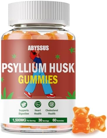 Gomitas de Psyllium ABYSSUS – Suplemento de 1500mg para Adultos, Apoyo Digestivo Natural, Alivio de Regularidad y Hinchazón, Sabor Durazno Sin - imagen 1