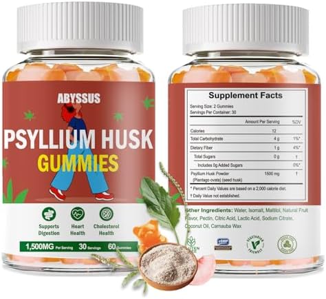 Gomitas de Psyllium ABYSSUS – Suplemento de 1500mg para Adultos, Apoyo Digestivo Natural, Alivio de Regularidad y Hinchazón, Sabor Durazno Sin - imagen 8