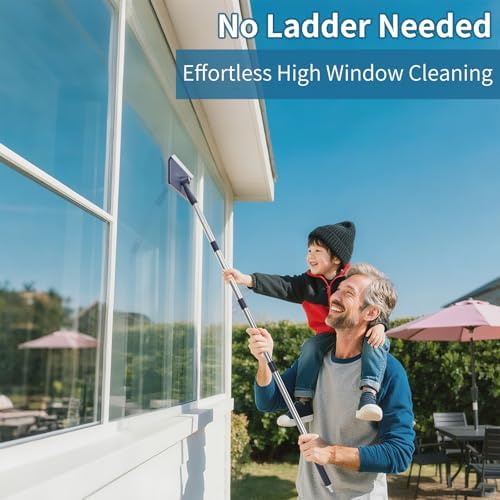 Limpiador de Ventanas 3 en 1 con Extensión de 60, Kit Profesional para Hogar, Incluye 3 Paños de Microfibra y Cepillo para Pantallas - imagen 3