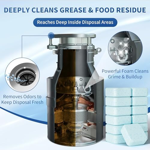Tabletas Limpiadoras y Desodorantes para Desechos de Comida - 24 Piezas, Elimina Olores Rápidamente, Acción Espumosa XL, Aroma Refrescante a Limón, - imagen 3