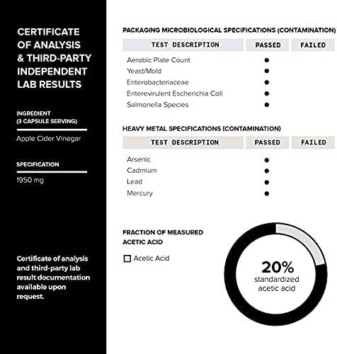 Cápsulas de Vinagre de Manzana Toniiq - Fórmula Ultra Potente de 2,010mg con 20% de Ácido Acético y Pimienta de Cayena - Con la Madre - 120 Cápsulas - imagen 5