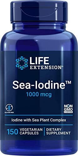 Cápsulas de Yodo Marino Life Extension, 1000 mcg, 150 Veg Caps, Suplemento Natural de Yodo de Kelp y Bladderwack - imagen 1