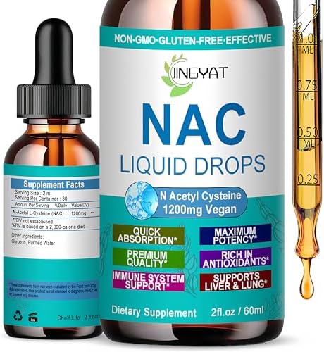 Suplemento NAC N-Acetil Cisteína | Gotas Líquidas de Alta Absorción 1200mg para Detox Respiratorio, Hepático y Renal, Soporte Inmunológico y - imagen 1
