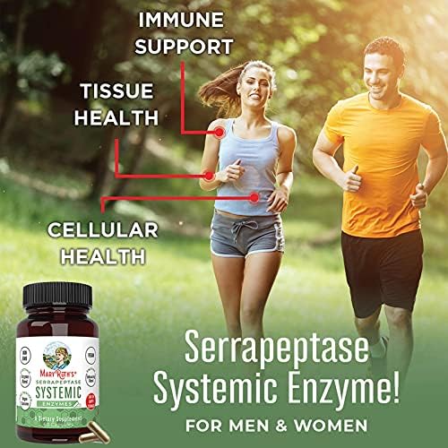 Cápsulas de Enzimas Serrapeptasa MaryRuth Organics | Suplemento Vegano para Alivio de Senos | Salud de Tejidos y Células | 60 Contenido - imagen 2