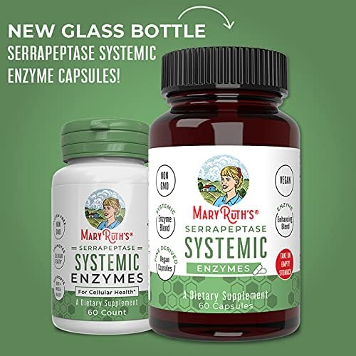 Cápsulas de Enzimas Serrapeptasa MaryRuth Organics | Suplemento Vegano para Alivio de Senos | Salud de Tejidos y Células | 60 Contenido - imagen 3