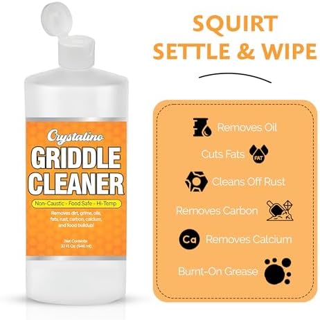 Limpiador para Parrilla de Superficie Crystalino (32 Fl Oz), Elimina Grasa, Óxido, Carbono y Calcio, Kit de Limpieza para Plancha, Ideal para Acero - imagen 2