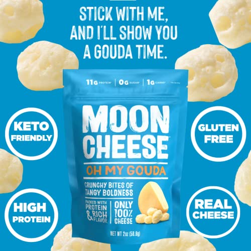 Moon Cheese Oh My Gouda Bocados de Queso, 2 Onzas, Paquete de 3, Crujientes, Ricos en Proteínas y Calcio, Keto, Sin Gluten - imagen 5