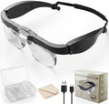 Lentes de aumento con luz, 0.75X-4.0X, lupa recargable con 3 luces LED y 5 lentes desmontables, gafas de aumento para trabajos manuales y joyería - imagen 1