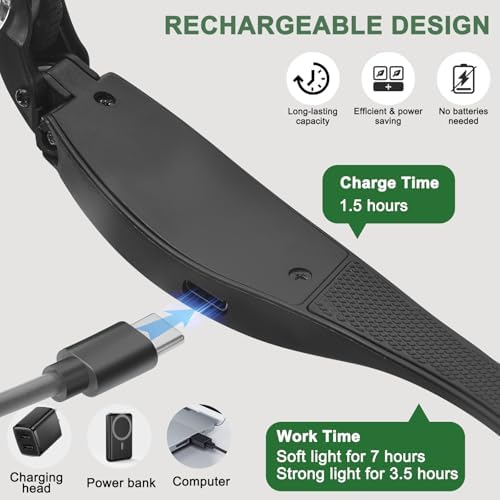 Lentes de aumento con luz, 0.75X-4.0X, lupa recargable con 3 luces LED y 5 lentes desmontables, gafas de aumento para trabajos manuales y joyería - imagen 4