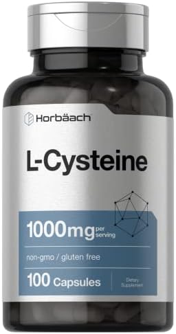 Horbäach L-Cisteína 1000mg | 100 Cápsulas en Polvo | Suplemento Sin OGM y Libre de Gluten - imagen 1