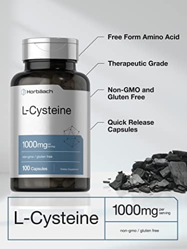 Horbäach L-Cisteína 1000mg | 100 Cápsulas en Polvo | Suplemento Sin OGM y Libre de Gluten - imagen 3