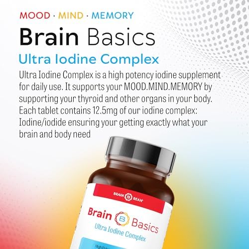 Suplemento Brain Basics Ultra Iodine Complex para el Apoyo de la Tiroides, 12.5 mg de Yodo y Yoduro de Potasio - 90 Tabletas - imagen 4