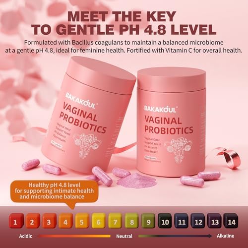Suplemento Vaginal BAKAKOUL con Probióticos y Prebióticos, Mezcla de Lactobacilos para el Equilibrio del pH, 100 Cápsulas, Salud Vaginal y Reducción - imagen 4