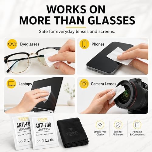Toallitas para Lentes, 200 Piezas, Limpiador de Lentes Prehumedecido, Paquetes Individuales, Antivaho y Sin Rayas para Gafas y Pantallas - imagen 4