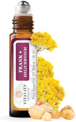 Mezcla de Aceite Esencial Frank+ de Vitality Extracts con Helichrysum - Roll-On de 10ml, Incienso Boswellia Seratta, Aromaterapia, Piel Suave, Alivio - imagen 1
