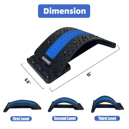 FAJAERNY Estirador de Espalda Ajustable, Dispositivo de Alivio para Dolor Lumbar, 84 Puntos de Masaje, 10 Puntos Magnéticos, Soporte para Hernia - imagen 4