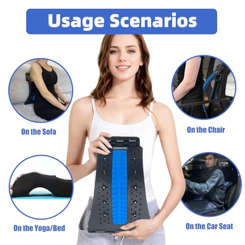 FAJAERNY Estirador de Espalda Ajustable, Dispositivo de Alivio para Dolor Lumbar, 84 Puntos de Masaje, 10 Puntos Magnéticos, Soporte para Hernia - imagen 5