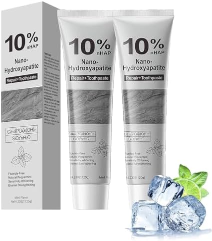 Pasta de Dientes 2 Pzs 10% Hidroxiapatita, Sin Flúor, Blanqueadora, Protección Avanzada del Esmalte, Aliento Fresco, 4.23 oz - imagen 1