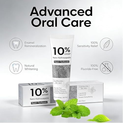 Pasta de Dientes 2 Pzs 10% Hidroxiapatita, Sin Flúor, Blanqueadora, Protección Avanzada del Esmalte, Aliento Fresco, 4.23 oz - imagen 8