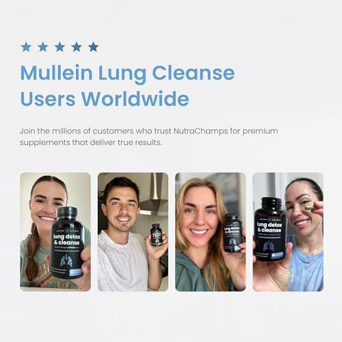 Extracto de Hoja de Mullein NutraChamps para Desintoxicación Pulmonar - Suplemento en Cápsulas para Salud Respiratoria y Limpieza de Pulmones - imagen 4