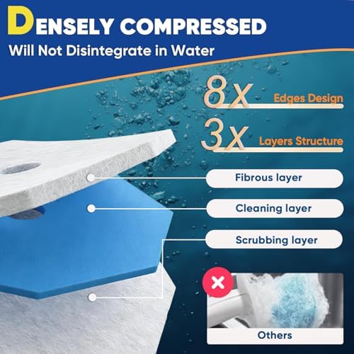 Recargas desechables para cepillo de inodoro HHXI 60Ct, limpiadores de tazas de baño, esponjas desechables prellenadas, compatibles con la mayoría de - imagen 4