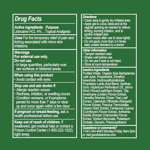 Gel para Alivio de Dolor e Irritación Vaginal Good Clean Love con Lidocaína 4%, Rápido y Efectivo, 1 Oz, Apoyo Postparto o Postquirúrgico - imagen 7