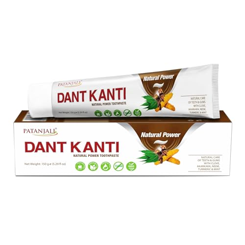 Pasta Dental Natural Patanjali Dant Kanti – Pasta Herbal Ayurvédica Sin Flúor – (Nuevo Empaque 150 g / 5.29 fl oz – Paquete de 6) o (Antiguo Empaque - imagen 2
