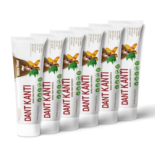 Pasta Dental Natural Patanjali Dant Kanti – Pasta Herbal Ayurvédica Sin Flúor – (Nuevo Empaque 150 g / 5.29 fl oz – Paquete de 6) o (Antiguo Empaque - imagen 5