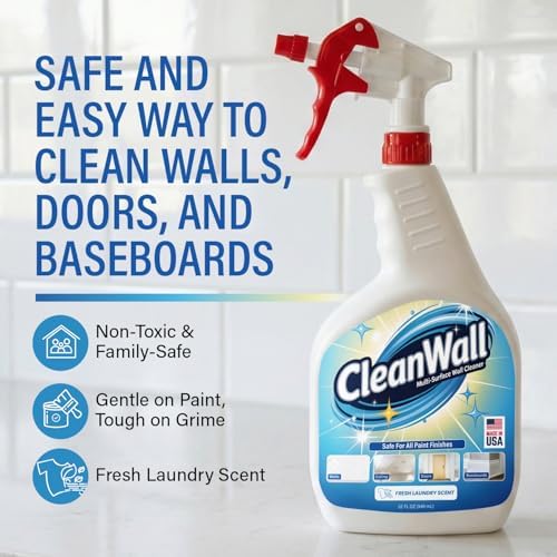 Limpiador en Spray CleanWall para Paredes, Puertas y Zócalos – Fórmula Multi-Superficie de 32 oz – Segura para Paredes Pintadas – Hecho en EE. UU. – - imagen 2