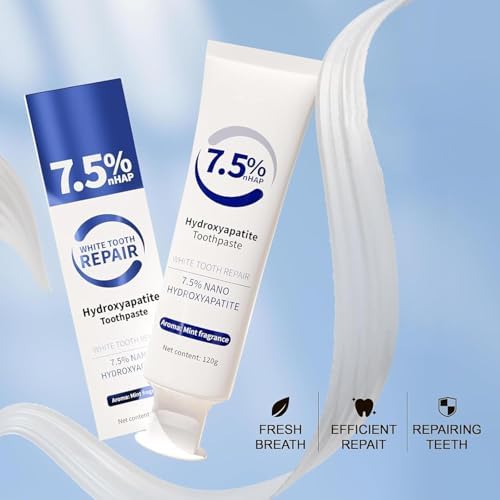 Pasta Dental 3 Pzs 7.5% Hidroxiapatita para Protección del Esmalte, Blanqueamiento y Eliminación de Manchas, Sabor Menta Suave, Uso Diario - imagen 6