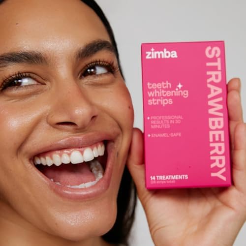 Tiras Blanqueadoras de Dientes con Sabor a Fresa Zimba | Veganas, Seguras para el Esmalte, Blanqueador con Peróxido de Hidrógeno | Tratamiento de 14 - imagen 5