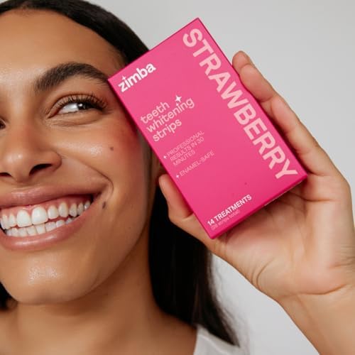 Tiras Blanqueadoras de Dientes con Sabor a Fresa Zimba | Veganas, Seguras para el Esmalte, Blanqueador con Peróxido de Hidrógeno | Tratamiento de 14 - imagen 7
