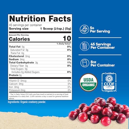 Nutricost Polvo de Arándano Orgánico, 8 oz, 5G por Porción - Sin OGM, Libre de Gluten - imagen 2