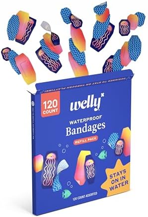 Paquete de Recarga de Vendajes Impermeables Welly | Vendajes Adhesivos Impermeables | Formas y Patrones Variados para Cortes, Raspones y Heridas - - imagen 2
