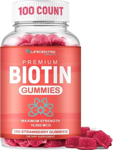 Gomitas de Biotina LifeCentric Health para Adultos | Biotina Máxima de 10000mcg | Suplemento Vegano para Cabello, Piel y Uñas | 100 Unidades - imagen 1