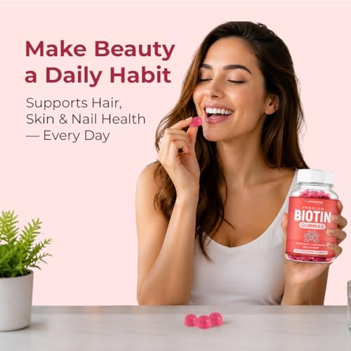 Gomitas de Biotina LifeCentric Health para Adultos | Biotina Máxima de 10000mcg | Suplemento Vegano para Cabello, Piel y Uñas | 100 Unidades - imagen 2