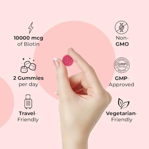 Gomitas de Biotina LifeCentric Health para Adultos | Biotina Máxima de 10000mcg | Suplemento Vegano para Cabello, Piel y Uñas | 100 Unidades - imagen 4