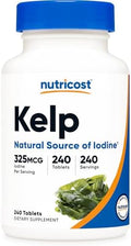 Tabletas de Kelp Nutricost, 325mcg de Yodo, 240 Tabletas - Sin OGM, Sin Gluten - imagen 1