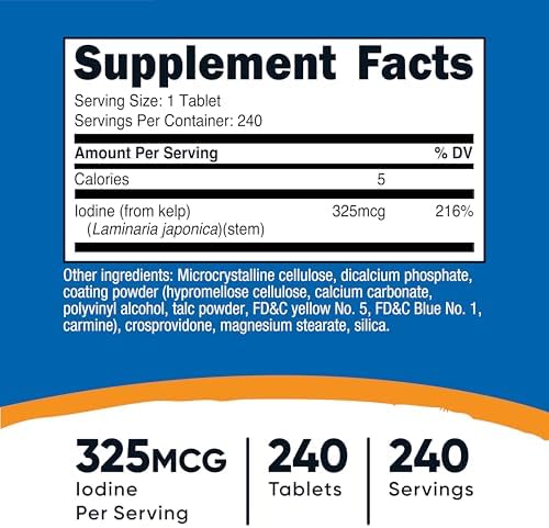 Tabletas de Kelp Nutricost, 325mcg de Yodo, 240 Tabletas - Sin OGM, Sin Gluten - imagen 2